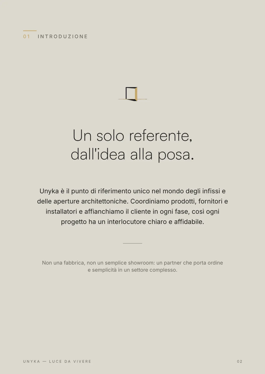 Pagina 2 di 16 del company profile Unyka