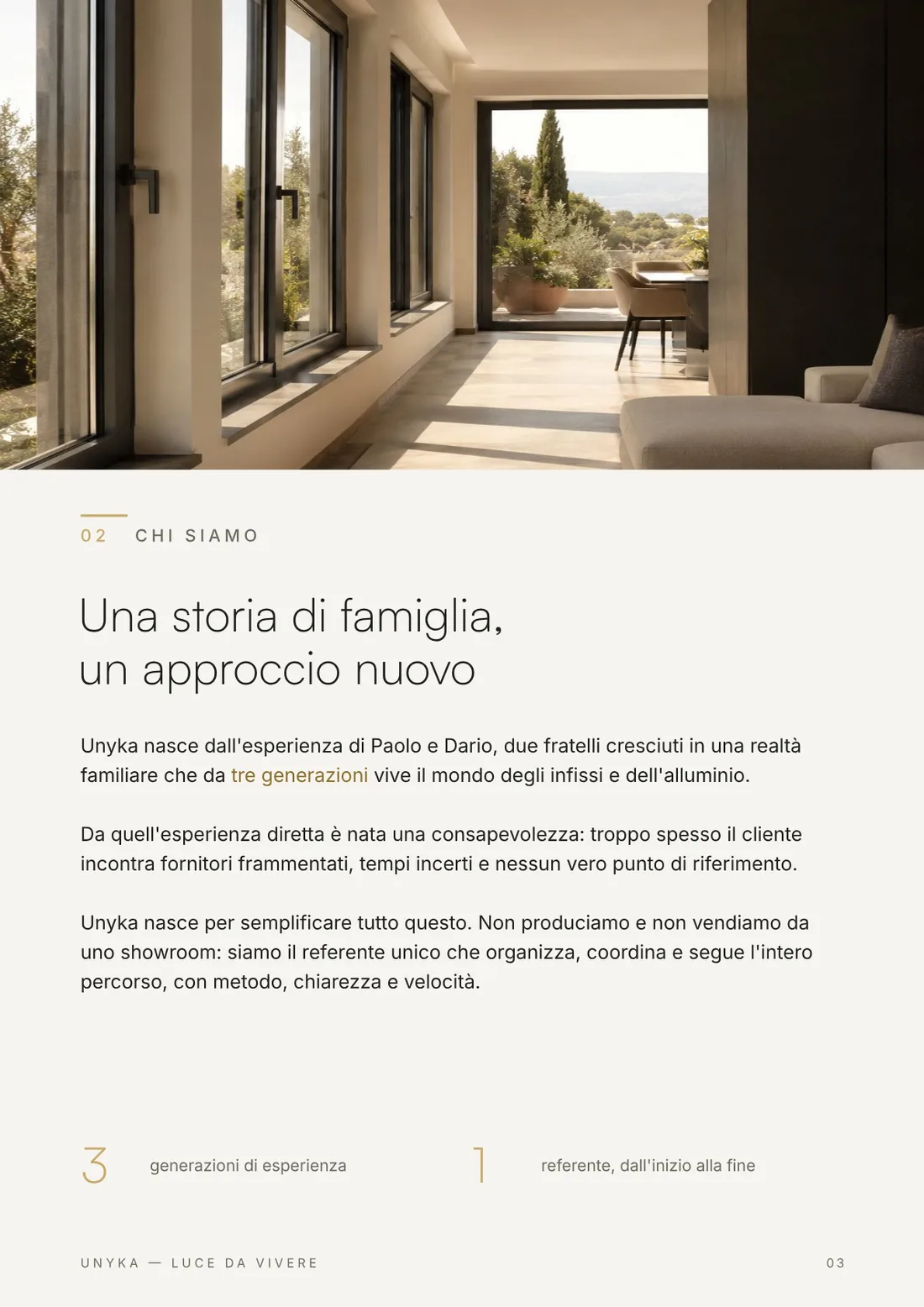 Pagina 3 di 16 del company profile Unyka