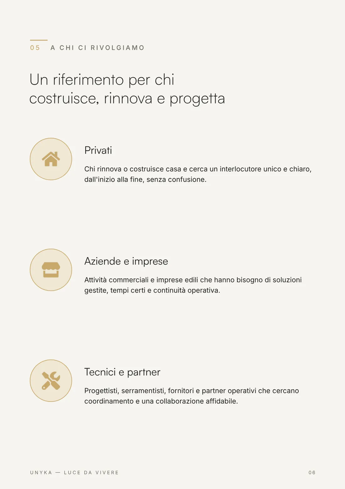 Pagina 6 di 16 del company profile Unyka