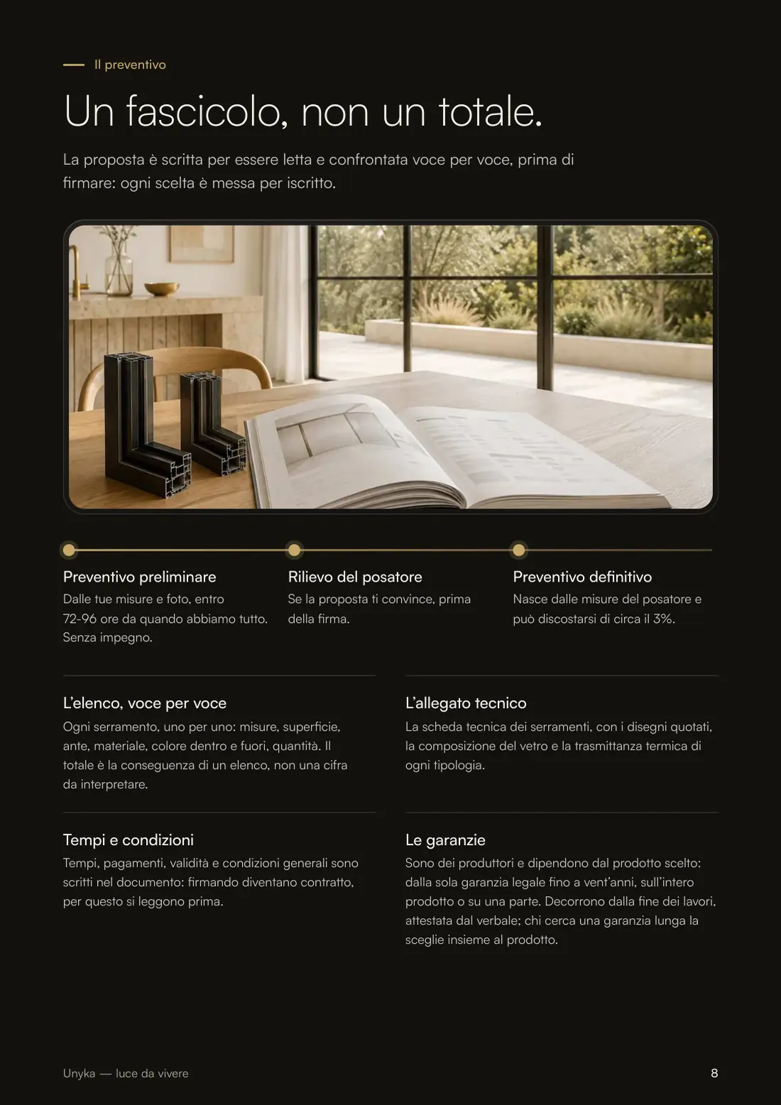 Pagina 8 di 16 del company profile Unyka