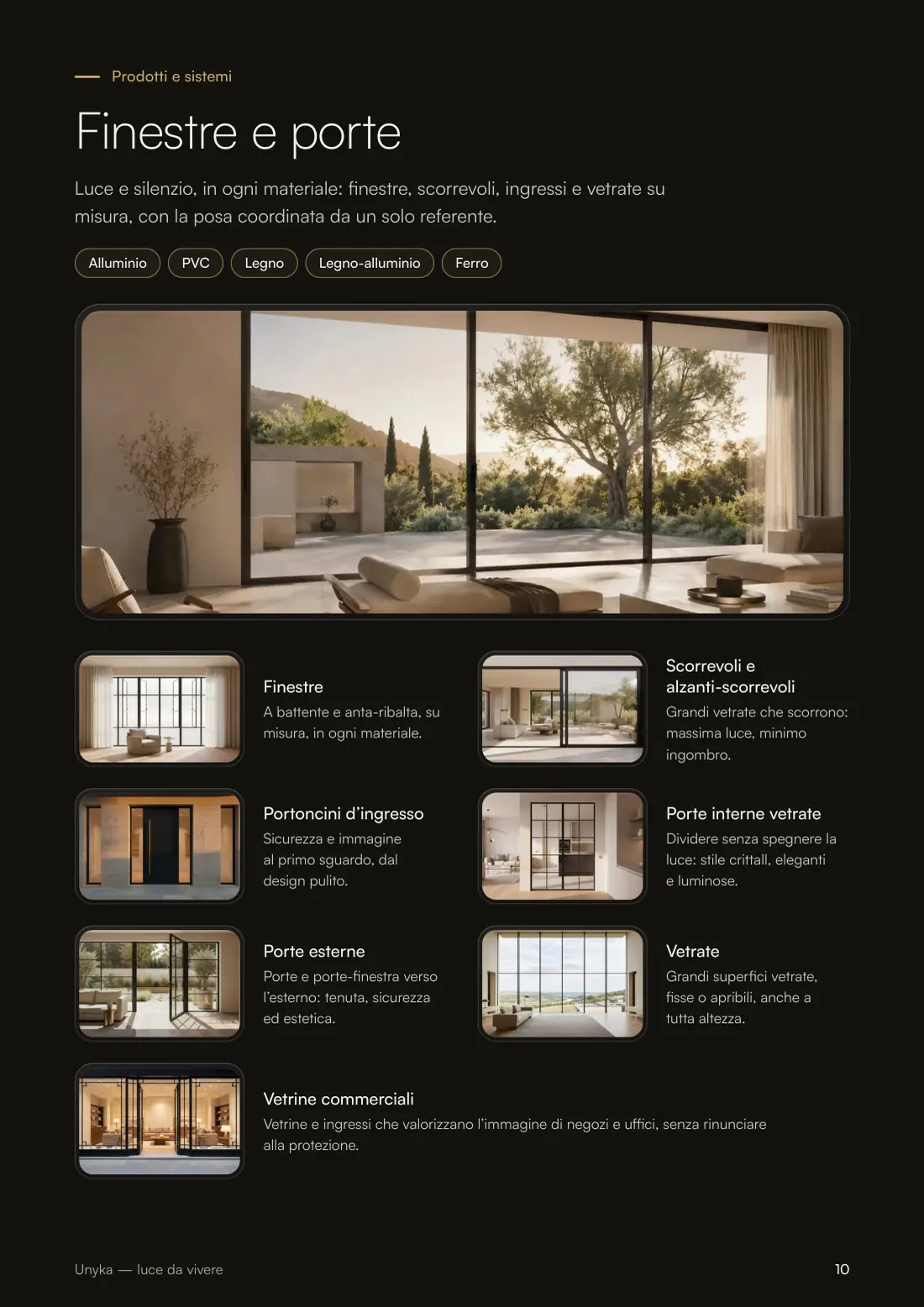 Pagina 10 di 16 del company profile Unyka