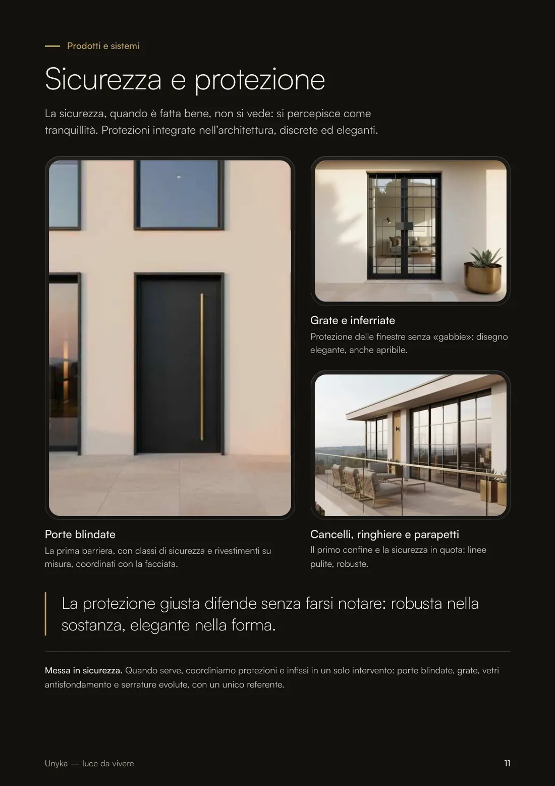 Pagina 11 di 16 del company profile Unyka