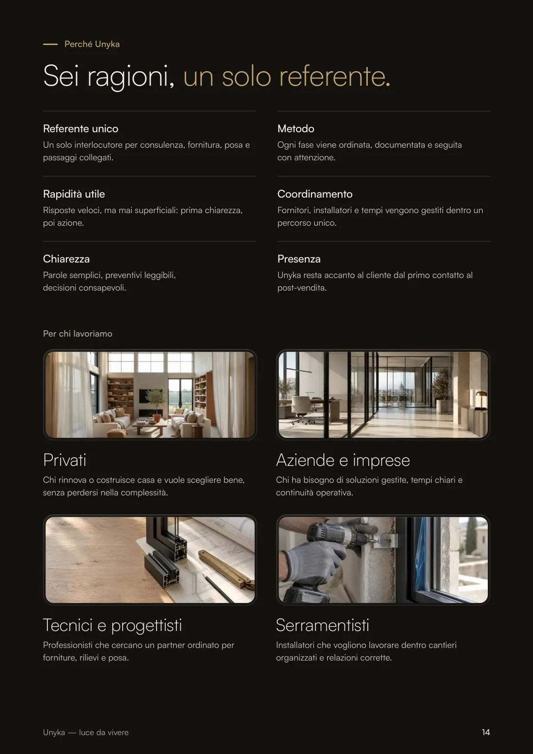 Pagina 14 di 16 del company profile Unyka