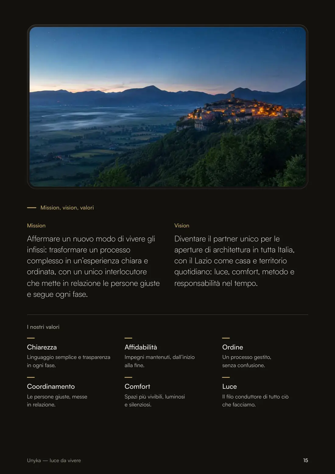Pagina 15 di 16 del company profile Unyka
