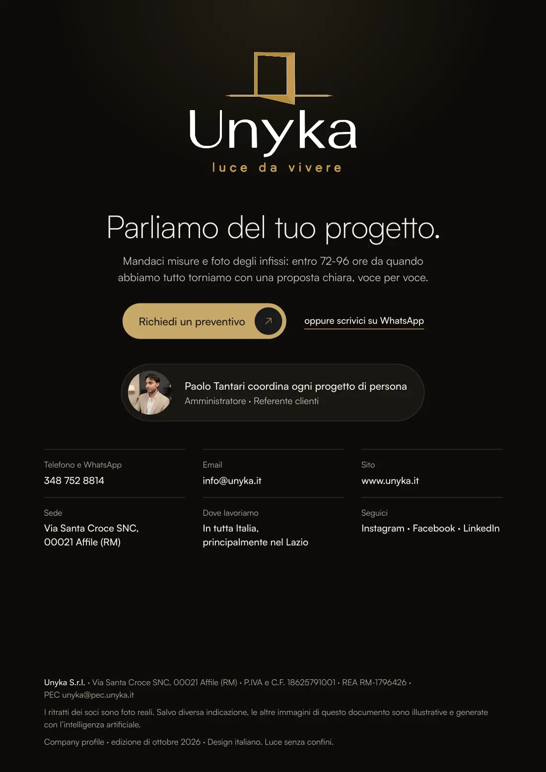 Pagina 16 di 16 del company profile Unyka