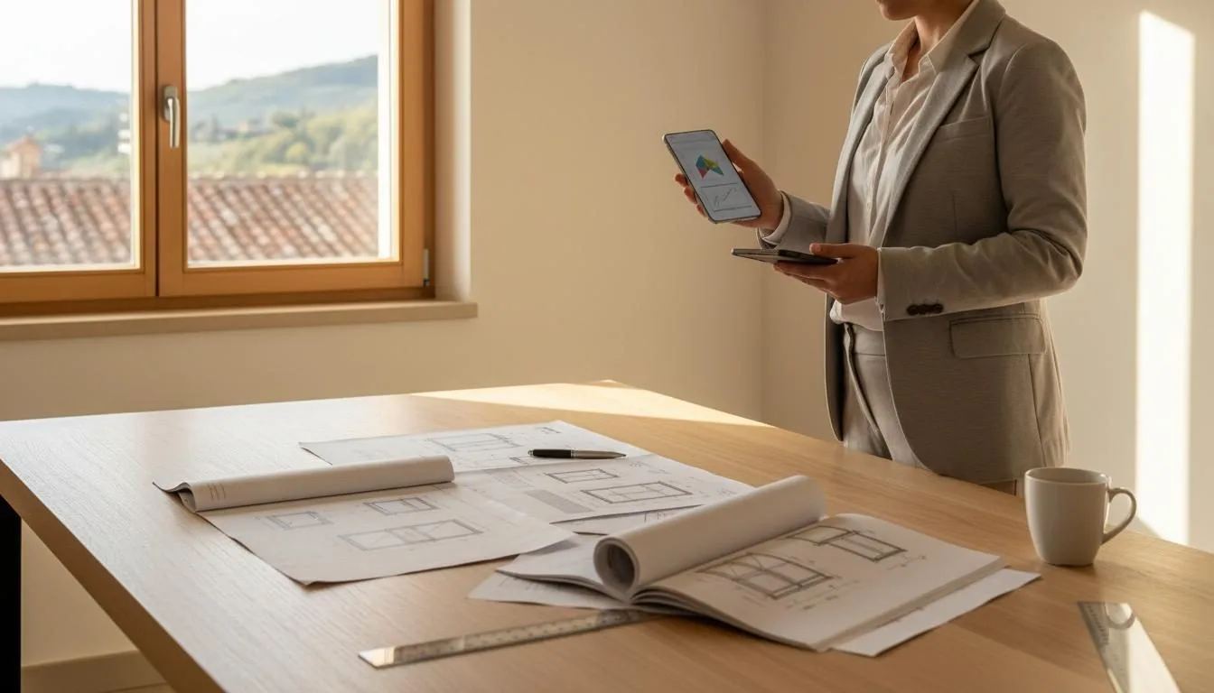 Coordinamento del progetto con smartphone e planimetrie