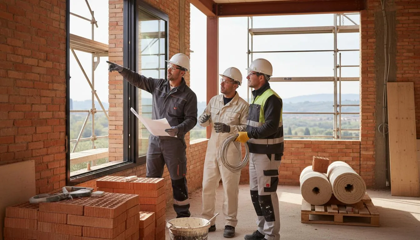 Coordinamento tra serramentista, muratore ed elettricista in cantiere