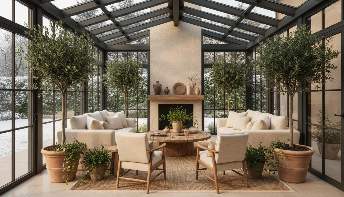 Giardino d’inverno vetrato realmente abitabile, elegante e luminoso